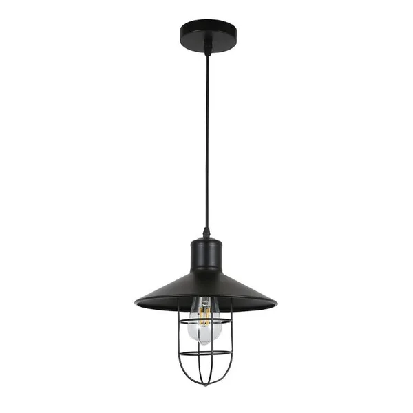 Tronic Black Vintage Pendant Glass Cage Light