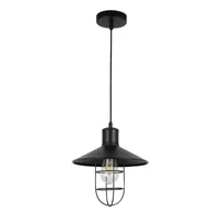 Tronic Black Vintage Pendant Glass Cage Light