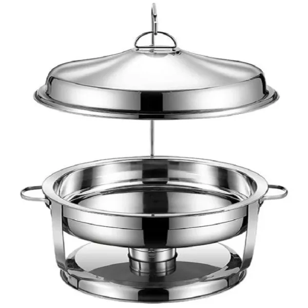 Commercial Kitchen Equipment Silver DES Chafing Dish 6.0L, Polished Stainless Steel, Luxury DES Cover DZW-SS060