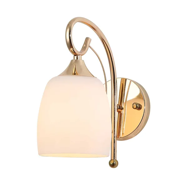 Tronic Artistic Curved Brass Wall Light with Frosted Glass