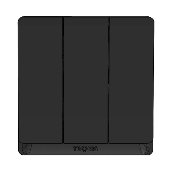 Tronic 3 Gang 2 Way Switch - Black