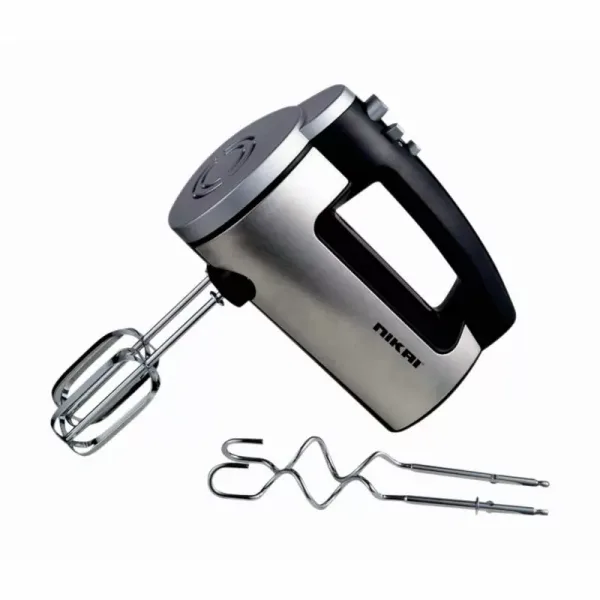Nikai Hand Mixer 6 Speeds With Turbo Function 300W NH300S 2 Beaters For Eggs And Cream And 2 Hooks For Mixing Dough