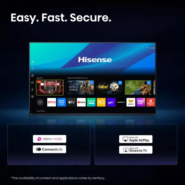 Hisense TV UHD 4K Mini-LED ULED, 85-inch, 180Hz, 4000 Nits Peak Brightness, Dolby Vision, Dolby Atmos, Wi-Fi 6E, Bluetooth 5.4 85UR9S