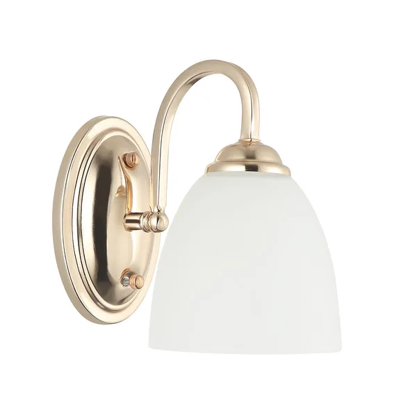 Tronic Classic Golden Wall Light with Frosted Glass Shade