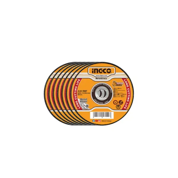 Ingco Abrasive Metal Cutting Disc Set 115 x 1.0 x 22.2mm 50pcs Set MCD1011550