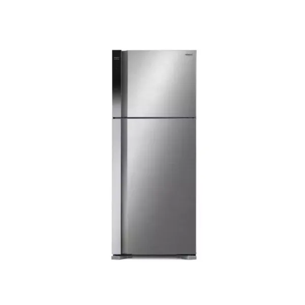 Hitachi Refrigerator 550L 2 Doors No Froast Dual Fan Cooling, Nano Titanium filter, Stabilizer Free, LED Light, Touch screen controller, Tempered Glass Shelves Black and Silver HRTN8565DFBBKET