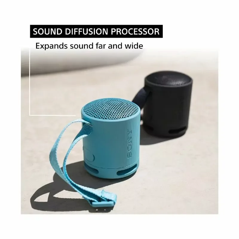 Sony Wireless Speaker 1.65", NFC Bluetooth, Extra Bass 16 hrs Battery life, Waterproof and Dustproof IP7 Rating, Portable, Lightweight Super-Compact Travel Speaker SRS-XB100