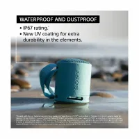 Sony Wireless Speaker 1.65", NFC Bluetooth, Extra Bass 16 hrs Battery life, Waterproof and Dustproof IP7 Rating, Portable, Lightweight Super-Compact Travel Speaker SRS-XB100