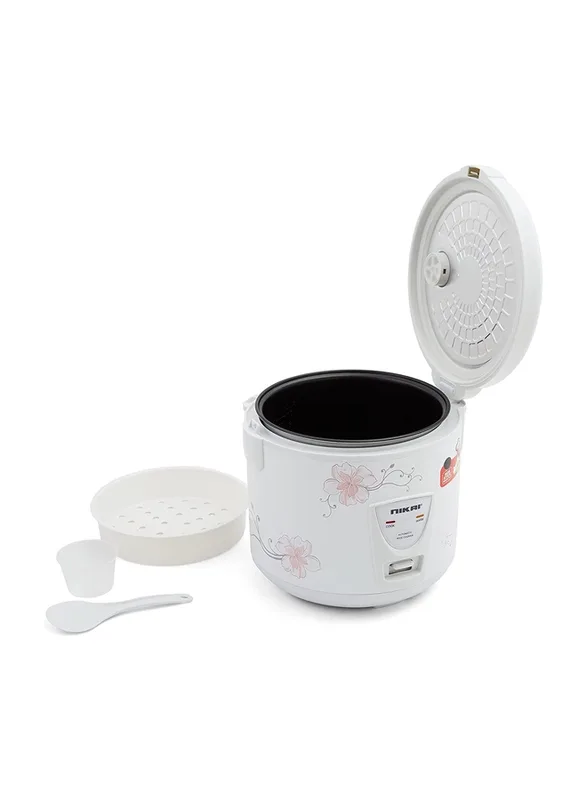 Nikai Rice Cooker 1.8L Keep Warm Function Teflon Coated Inner Pot 762W NR674N3 Plastic Steamer Double Thermostat Control Detachable Power Cord