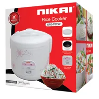 Nikai Rice Cooker 1.8L Keep Warm Function Teflon Coated Inner Pot 762W NR674N3 Plastic Steamer Double Thermostat Control Detachable Power Cord