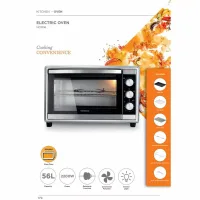 Kenwood Oven Electric 56l with Rosting Function 2200w Mom56.000ss - 120 Mins Timer Stainless Steel Heating Elements Inner Light