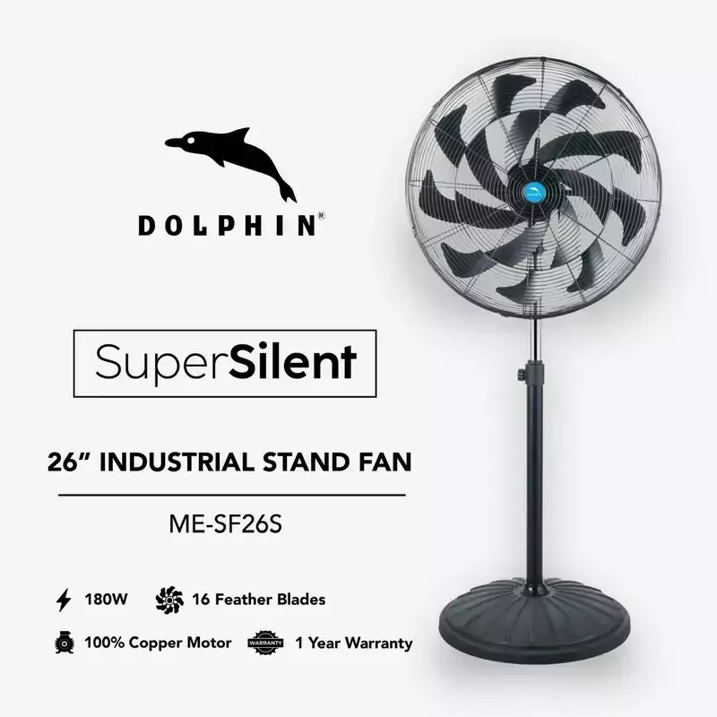 Dolphin Industrial Stand Fan 26" Super Silent ME-SF26F