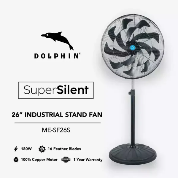 Dolphin Industrial Stand Fan 26" Super Silent ME-SF26F