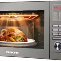 Nikai Microwave 25l Digital 5 Power Levels with Grill Function 900W NMO250MDG Defrost Settings Cooking End Signal 10 Auto Menus Mirror Finish Push Button Door