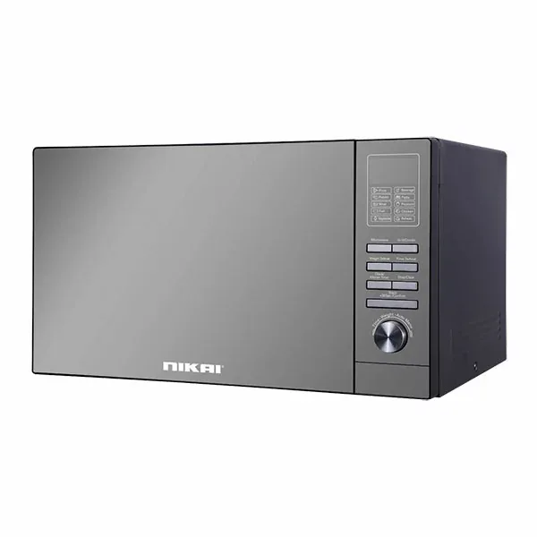 Nikai Microwave 25l Digital 5 Power Levels with Grill Function 900W NMO250MDG Defrost Settings Cooking End Signal 10 Auto Menus Mirror Finish Push Button Door