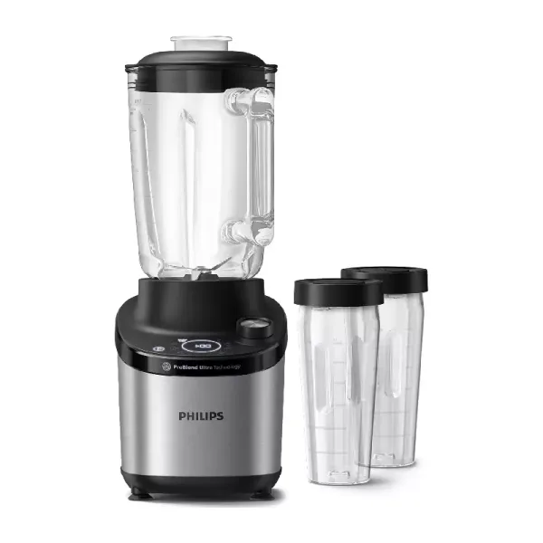 Philips High Speed Blander 7000 Series 2L 1500W with 1.8L Glass Jar, 12 Speed & Pulse, Ice Crushing, 2 BPA-free Tritan Tumblers HR3760