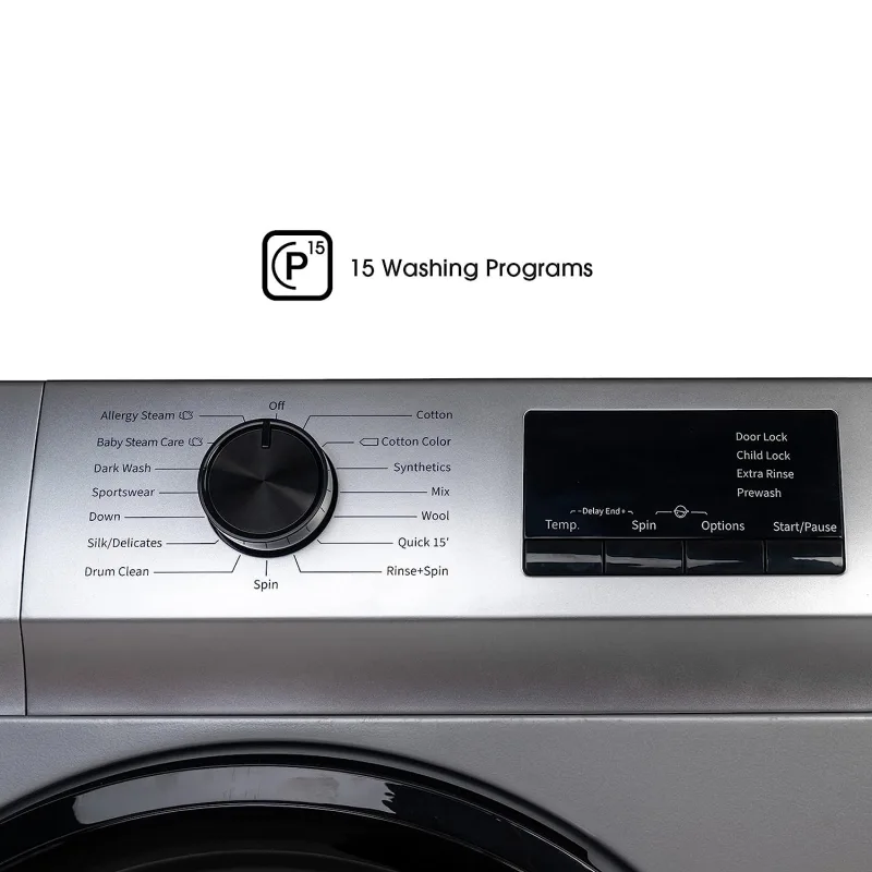 Hisense Washing Machine 6kg Automatic Front Load, Snowflake Drum, Self-Clean Function, Silver WFVC6010S