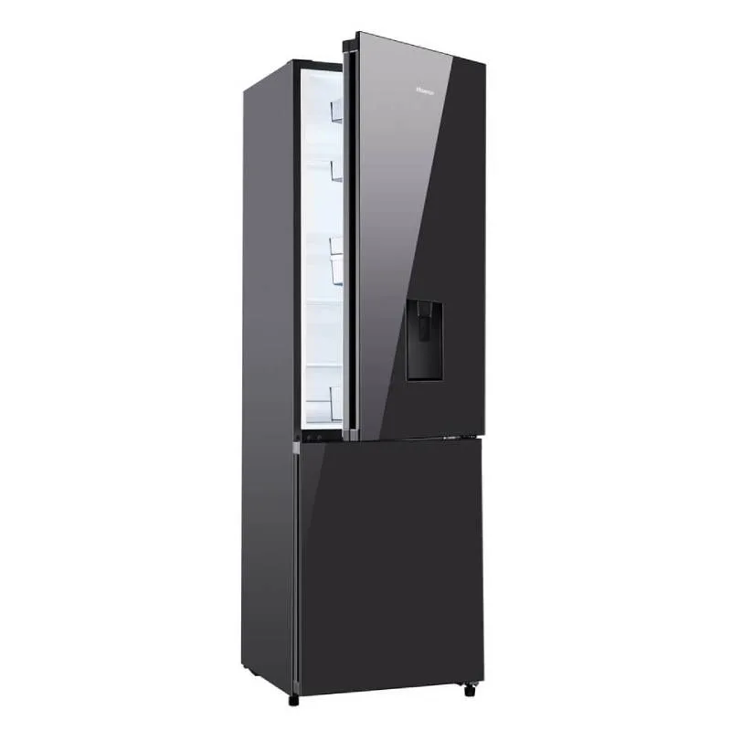Hisense Refrigerator 263L, Bottom Freezer, Water Dispenser, Defrost Cooling, A+ Energy Class, LED Light, Black Mirror H370BMIB-WD