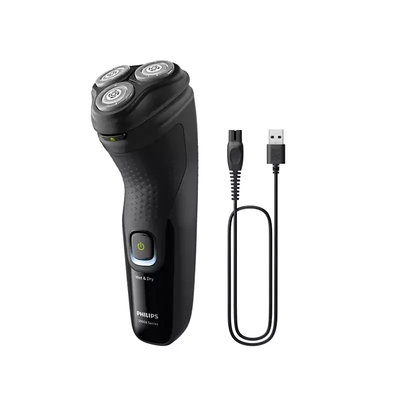 Philips Wet & Dry Electric Shaver 3000X Series with ComfortCut Blades, 3D Floating Heads, Anti-Corrosion Shaving System X3021