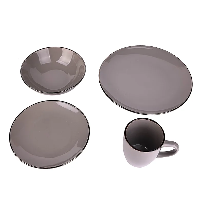 Nadstar Dinner Set 16pcs Porcelain Mug 4pcs , Plate 4pcs , Bowl 4pcs , Soup Plate 4pcs 2023024
