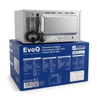 EvoQ Digital Microwave Oven with Grill 30L 900W Microwave Power, 1100W Grill Power, Mirror Glass Finish, 11 Power Levels & Chromed Handle EWM 302DG