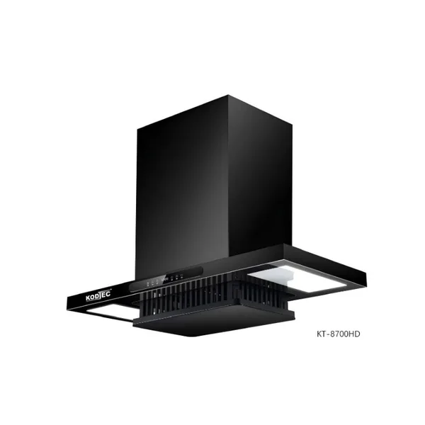 Kodtec Hood Range Smart - 360W High Power Motor, 90cm Wide Chimney Hood, Strong Suction System (Up to 2500 m�/hr Airflow), Smart Touch Control Panel, LED Lighting, Oil & Smoke Extraction Heavy Duty Kitchen Range Hood KT-8700HD