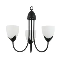 Tronic 3-Light Pendant Lamp - E27 Base, Iron & Glass, Black/White Finish
