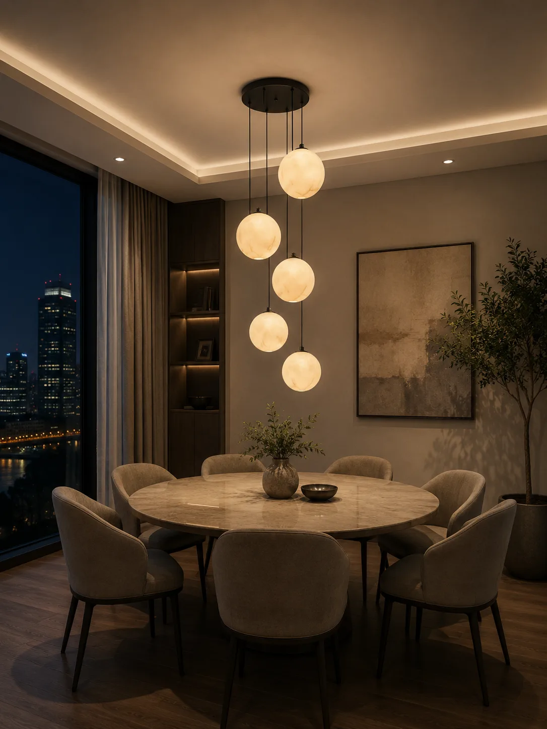 Tronic Luxury 5-Light Cascade Globe Chandelier