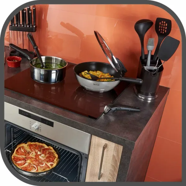 Tefal Comfort Flex Angle Spatula High-Heat Resistance Scratch-Free for Cookware Dishwasher-Safe Ergonomic Design Black Plastic K1290314