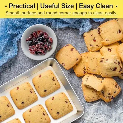 Nadstar Aluminium Square Tray 12" Cake Moulds, Rectangle Baking Tray, Deep Oven Pan for Lasagna, Brownie, Pizza, Heavy Duty, Anti-Rust, Easy Clean No16