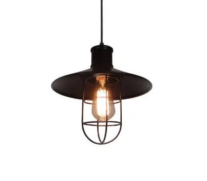 Tronic Black Vintage Pendant Cage Light
