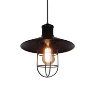 Tronic Black Vintage Pendant Cage Light