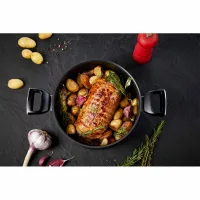 Tefal Stewpot 24cm Unlimited Titanium Nonstick with Induction Base G2554602 - Aluminium Material With Heat Indicator Dishwasher Safe And Pfoa Safe