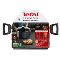 Tefal Stewpot 24cm Unlimited Titanium Nonstick with Induction Base G2554602 - Aluminium Material With Heat Indicator Dishwasher Safe And Pfoa Safe
