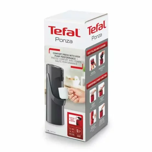 Tefal Thermose 1.9l Pump Leak Proof 12h Hot and 24h Cold Temperature Control K3140114 - Polypropylene Body Material Removable Lid Vacuum Glass Liner