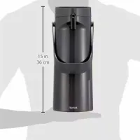 Tefal Thermose 1.9l Pump Leak Proof 12h Hot and 24h Cold Temperature Control K3140114 - Polypropylene Body Material Removable Lid Vacuum Glass Liner