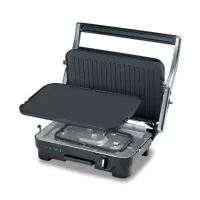 Kenwood Contact Grill Adjustable Temperature Cool Touch Handle 1800w Hgm50.000si - Adjustable Grill Position Contact Grill And Open Grill