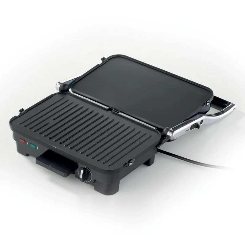 Kenwood Contact Grill Adjustable Temperature Cool Touch Handle 1800w Hgm50.000si - Adjustable Grill Position Contact Grill And Open Grill