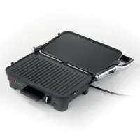 Kenwood Contact Grill Adjustable Temperature Cool Touch Handle 1800w Hgm50.000si - Adjustable Grill Position Contact Grill And Open Grill