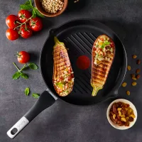 Tefal Unlimited Frypan Grill 26cm Nonstick Induction E2294074 aluminium material heat indicator thermo signal titanium coating made in france