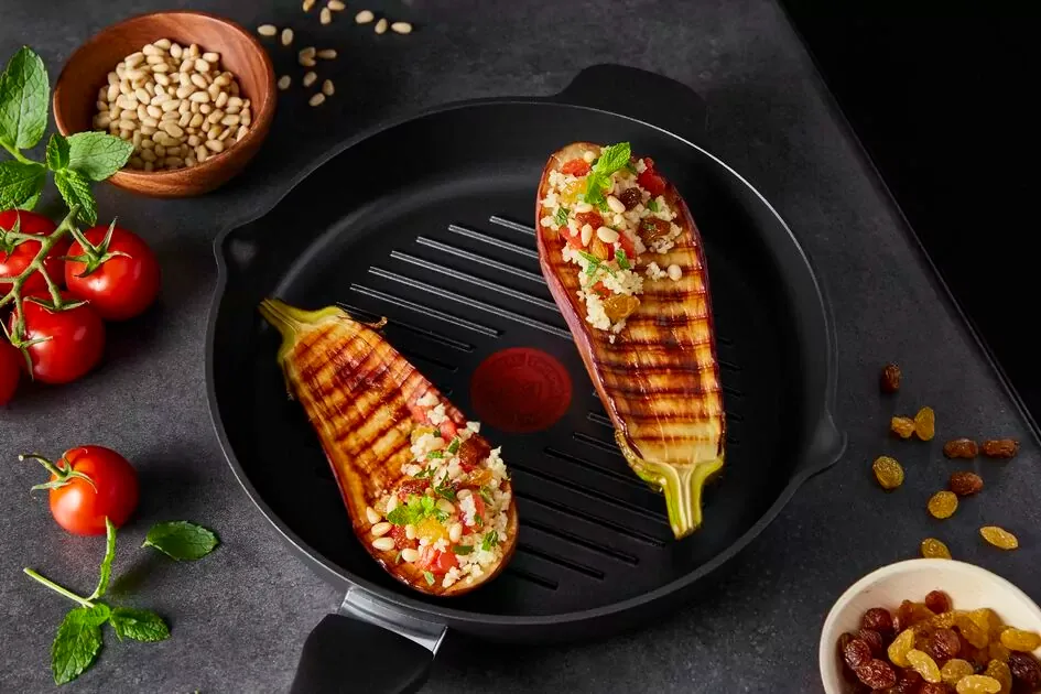 Tefal Unlimited Frypan Grill 26cm Nonstick Induction E2294074 aluminium material heat indicator thermo signal titanium coating made in france