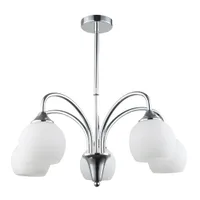 Tronic Silver & White 5-Light Pendant Lamp - Graceful Lighting for Modern Interiors
