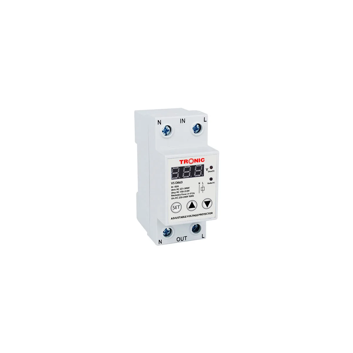 Tronic Adjustable Voltage Protector 63A VS DR63
