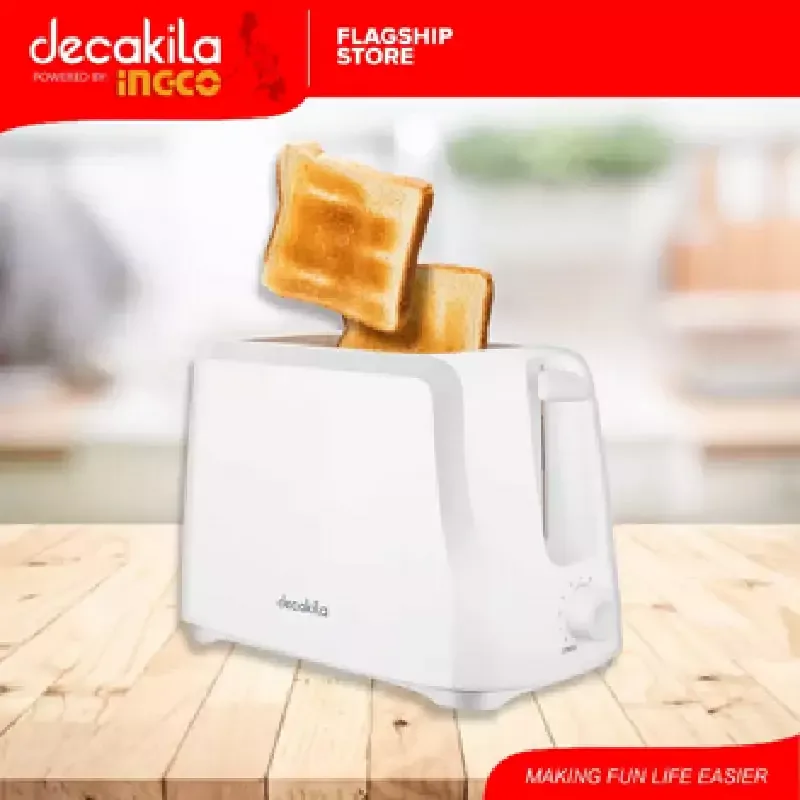 Decakila Toaster 2 Slice Browning Control 700w Kets001w 6 setting browning control with removable crumb tray cord storage function