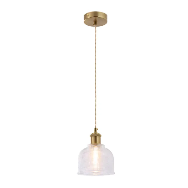 Tronic Ribbed Glass Dome Pendant Light 1*E27
