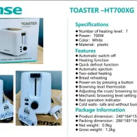 Hisense Toaster, 7 Heating Levels, Preheat or Defrost, Removable Crumb HT700XG