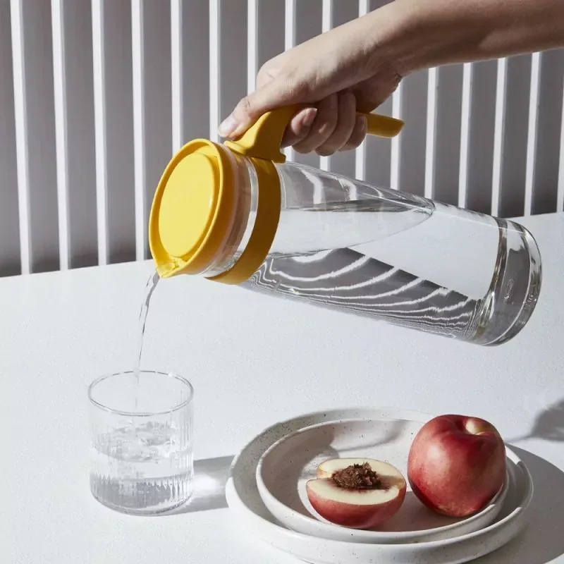 Ocean Jug Terra Pitcher Mimosa Yellow 1390ml � Stylish Glass Serve Pitcher for Water, Juice & Cold Beverages 3B2434901G0006