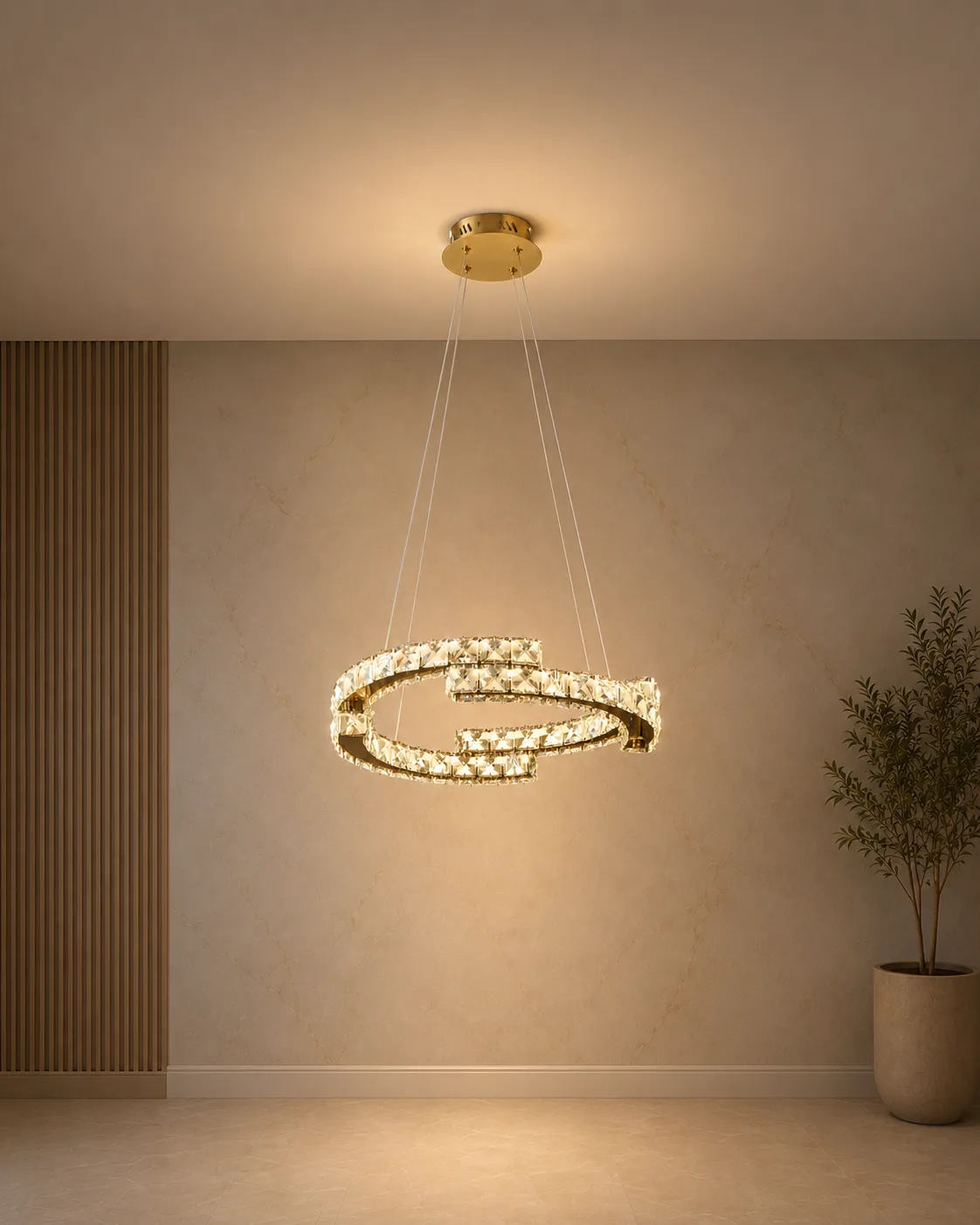 Tronic Modern Crystal Ring LED Pendant Light