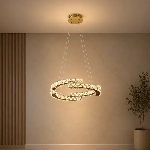 Tronic Modern Crystal Ring LED Pendant Light