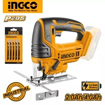 Ingco Lithium-Ion Jig Saw 20v, 2400rpm with 5pcs blades CJSLI8501